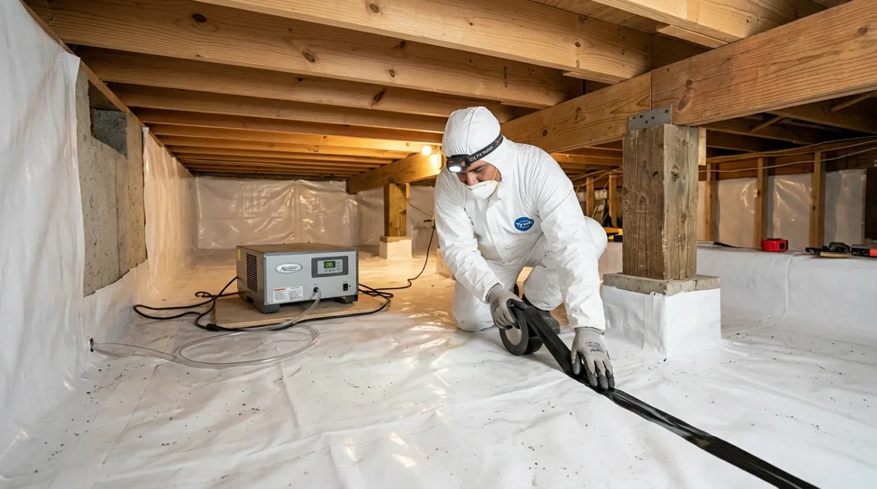 Restore Crest Dallas Crawl Space Encapsulation and Vapor Barrier System