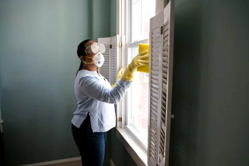 Specialized chemical dry sponge cleaning removing acidic soot from delicate home contents